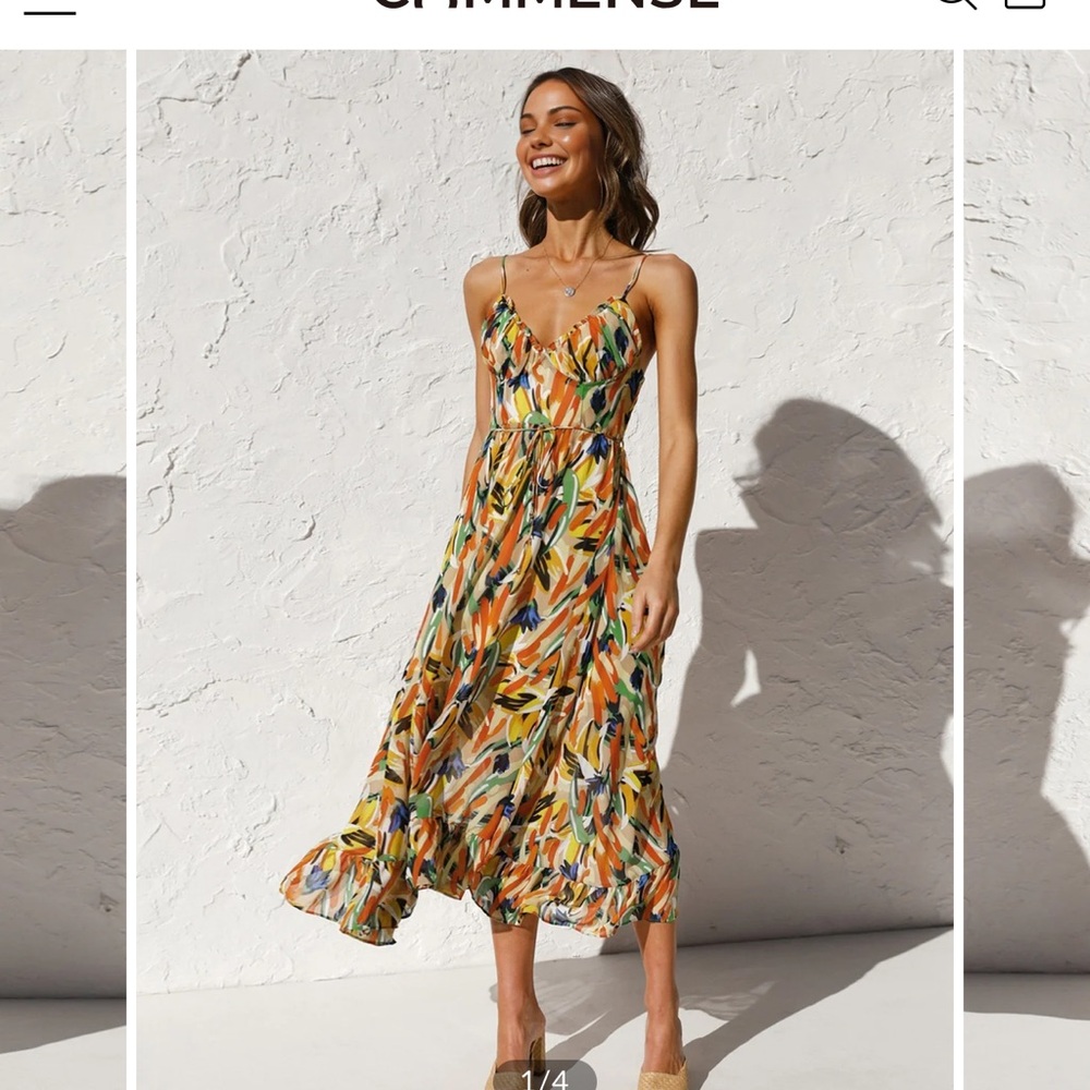 Commense Multicolor Floral Midi Dress